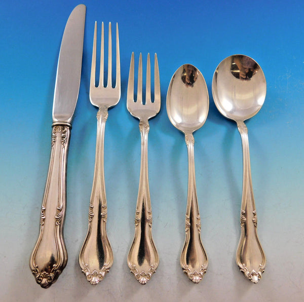 Georgian Manor by Lunt Sterling Silver Flatware Service for 12 Set 60 pieces