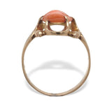 10k Yellow Gold Genuine Natural Coral Cameo Ring Size 6 Jewelry (#J7062)