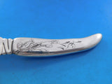 Lap Over Edge Acid Etched Tiffany Sterling Silver Fish Knife Stingray Sea 7 7/8"
