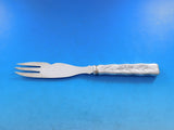 Lap Over Edge Acid Etched by Tiffany Sterling Melon Fork / Knife Leaves 8 1/8"