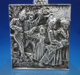 Dutch Sterling Silver Tea Caddy w/ Figural Dutch Scenes 5" x 3 1/2" x 2" (#6779)