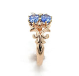10k Rose Gold Victorian Sapphire and Seed Pearl Ring Size 8 Jewelry (#J6559)