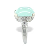 20k White Gold 4.05 Carat Genuine Natural Chalcedony Ring Size 4.5 (#J7214)