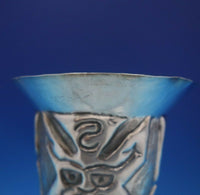 Sterling Silver Vase Handwrought with Faces 4 5/8" x 4 5/8" 6.4 ozt. (#6531)