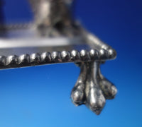 Silverplate Double Inkwell with Owls Glass Eyes 6 1/4" x 4 3/4" c.1910 (#5749)