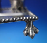 Silverplate Double Inkwell with Owls Glass Eyes 6 1/4" x 4 3/4" c.1910 (#5749)