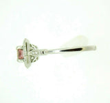 14k Gold Asscher Genuine Natural Morganite and Diamond Halo Ring (#J5053)