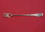 Wood and Hughes Sterling Silver Cocktail Fork w/ leaves & flowers 5 1/4"