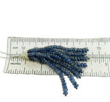 14k White Gold Genuine Natural Diamond and Blue Sapphire Tassel Pendant (#J4682)