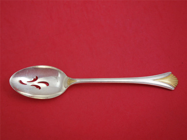Regency Shell Gold by Lunt Sterling Silver Serving Spoon Pierced Original 8 1/2"