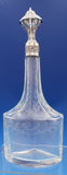 830 Silver Liquor Set 3-pc silver tops and hand engraved bottles Dutch #4344-2