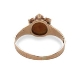 Victorian 10k Rose Gold Turquoise / Glass and Pearl Rosette Ring (#J7077)