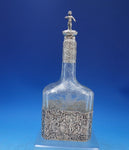 European .800 Silver Cut Crystal Decanter 3-D Child on Top w/ Men Women (#6867)
