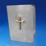 Allan Adler Sterling Silver Bible Cover Hinged Binding w/ 3-D Gilt Cross (#7382)