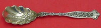 Dresden by Whiting Sterling Silver Sugar Spoon Fancy Shell Goldwashed 6"
