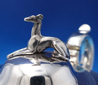 Harris Stanwood Coin Silver Tea Pot with 3-D Dog Finial 5" x 10" (#7455)