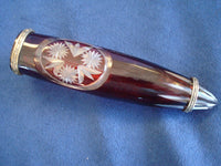 Crystal Cranberry Cut Glass Tussie Mussie Posey Posy Holder (#J1200)