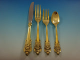 Grande Baroque by Wallace Sterling Silver Flatware Service 8 Set Gold Vermeil