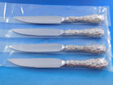 Rose by Stieff Sterling Silver Steak Knife Set 4pc HHWS Custom Serrated 8 1/8"