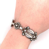 Sterling Mid Century Modernist Bracelet Daisy (#J5486)