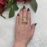 10k Yellow Gold Genuine Natural Diamond Men's Ring Size 13.25 Jewelry (#J7494)