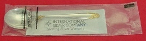 Prelude Gold Accent by International Sterling Silver Cream Soup Spoon 6 5/8" New