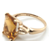 10k Yellow Gold 2.91ct Genuine Natural Citrine Ring Size 4.75 Jewelry (#J7395)