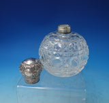 J.G. and S. English Sterling Silver Dresser Jar with Cut Crystal 5 1/2" (#5908)