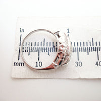 14k White Gold Vintage 1 Carat Genuine Natural Diamond Cocktail Ring (#J2874)