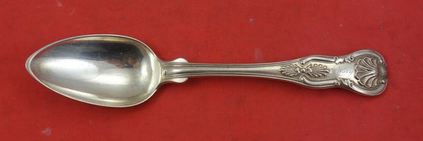 Kings by Bailey & Kitchen fancy back Coin Silver Dessert Spoon 7"
