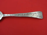 Lap Over Edge Acid Etched By Tiffany Sterling Place Soup Spoon w/ flowers 7"