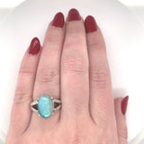 18k White Gold GIA 4.39ct Genuine Natural Black Opal and Diamond Ring (#J6155)