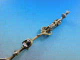 European Sterling Silver Preserve Spoon Heavy Cast Figural Vermeil 8 1/8"