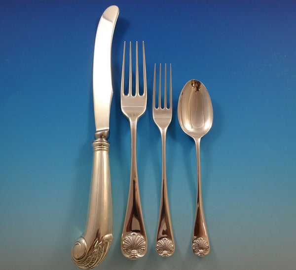 Williamsburg Shell by Stieff Sterling Silver Dinner Flatware Set 8 Service 32 Pc