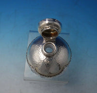 English Sterling Silver Dresser Jar Hand Hammered with Cut Crystal (#5480)