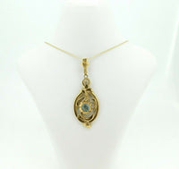 Retro 10K Yellow Gold Lavaliere Pendant with Rose Gold Flower (#J4329)