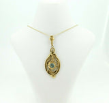 Retro 10K Yellow Gold Lavaliere Pendant with Rose Gold Flower (#J4329)