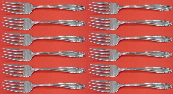 Stradivari by Wallace Sterling Silver Salad Fork Set 12 pieces 6 3/8"