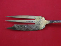 Aesthetic Mixed Metals Gorham Sterling Silver Pie Fork 7" Oak Leaves Geometric