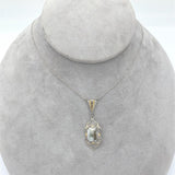 14k Gold Filigree 2.20 Carat Genuine Natural Gold Vein Quartz Pendant (#J7027)