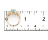 10k Yellow Gold 1.72 Carat Oval Genuine Natural Aquamarine Ring 5.75 (#J7372)