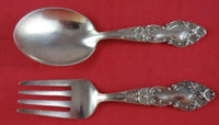 Meadow Rose by Wallace Sterling Silver Baby Set 2pc Original 4 1/4" Infant