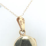 Italian 14k Yellow Gold Round Locket Necklace with Chain Jewelry (#J7610)