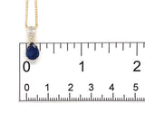 14k Yellow Gold 1.84 Carat Blue Genuine Natural Sapphire Diamond Necklace #J7431