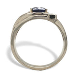 14k White Gold 1.53ct Genuine Natural Sapphire Men's Ring Size 7 (#J5833)