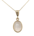 14k Yellow Gold Oval 1.55 Carat Genuine Natural Moonstone Pendant (#J6711)