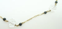 14k Yellow Gold Art Deco Carved Rock Crystal Necklace Jewelry (#J2428)