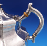 Russian .875 Silver Tea Pot w/Applied Flowers Leaf Feet 5 1/2" x 8 1/2" (#8438)