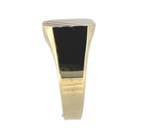 10k Yellow Gold Men's Signet RIng w/Rose Gold White Gold Bands Size 10.5 #J7005