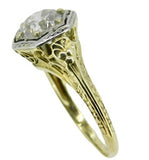 14k Yellow Gold 1.10 Carat Genuine Natural Diamond Filigree Ring (#J3673)